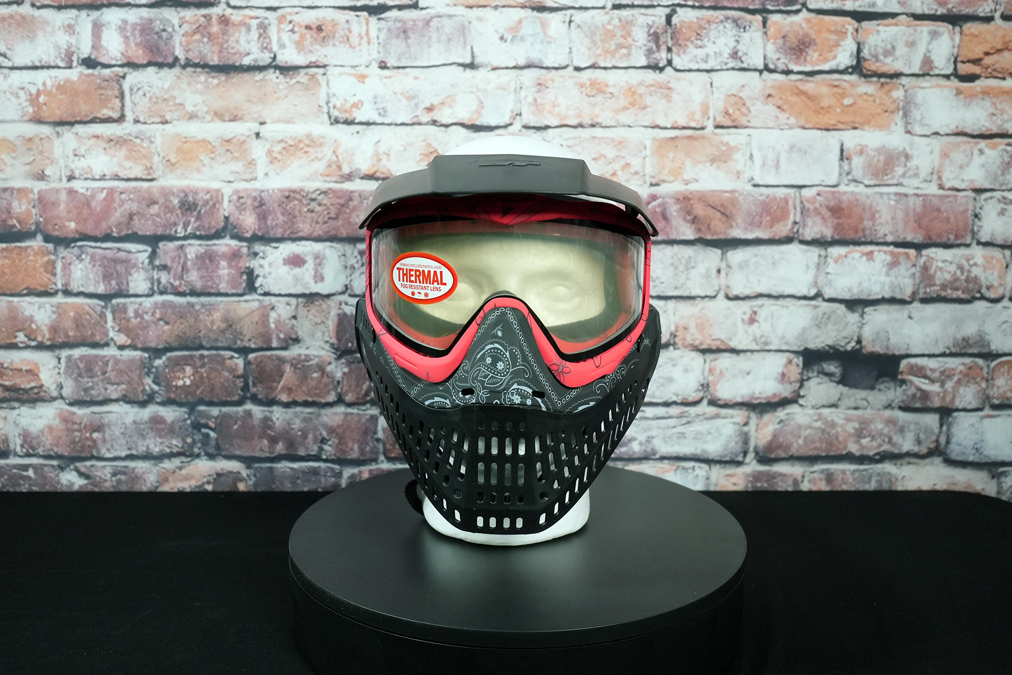 Used JT Spectra Proflex Paintball Mask - Black w/ Red Bandana