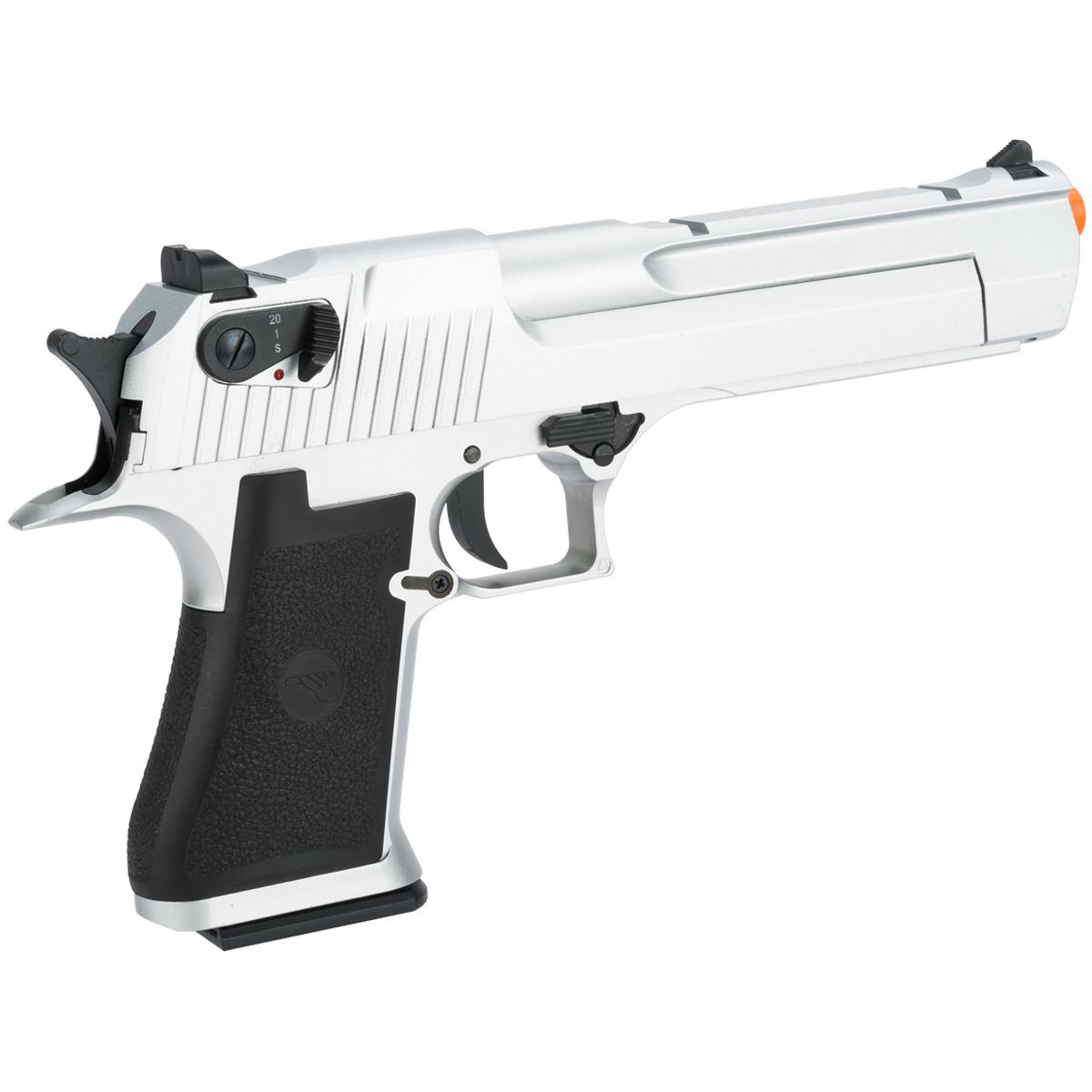 Magnum Research Licensed Semi/Full Auto Metal Desert Eagle CO2 Gas Blowback  Airsoft Pistol by KWC (Color: Silver) • Tri-City Extreme