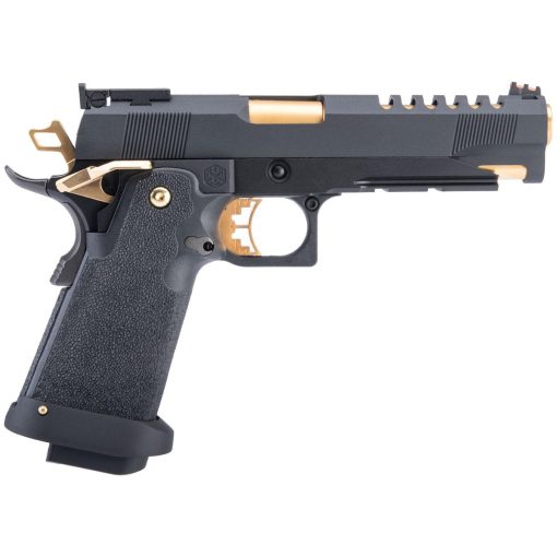 AW Custom Gold Match HX27 Hi-CAPA Gas Blowback Airsoft Pistol (Model: 5.1 / Black & Gold)