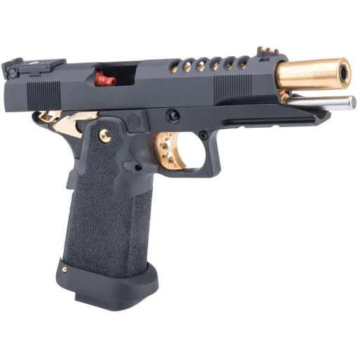 AW Custom Gold Match HX27 Hi-CAPA Gas Blowback Airsoft Pistol (Model: 5.1 / Black & Gold) - Image 2