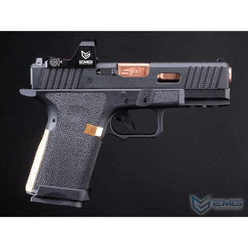 EMG SAI BLU Compact Gas Blowback Airsoft Pistol w/ EMG Tier One 2.0 RMR-Cut Slide (Color: Rose Gold / Green Gas)