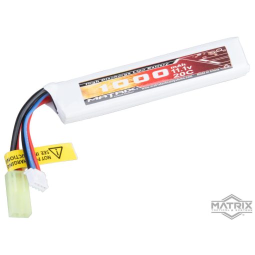 Matrix High Performance 11.1V Stick Type Airsoft LiPo Battery (Model: 1000mAh - 20C / Small Tamiya)