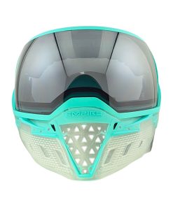 Alternative view of Empire EVS Thermal Paintball Mask- Crystal Clear/Teal with Silver Mirror Fade Lens