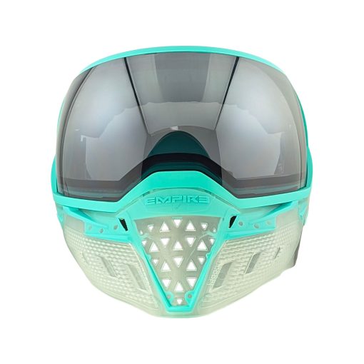 Empire EVS Thermal Paintball Mask- Crystal Clear/Teal with Silver Mirror Fade Lens - Image 2