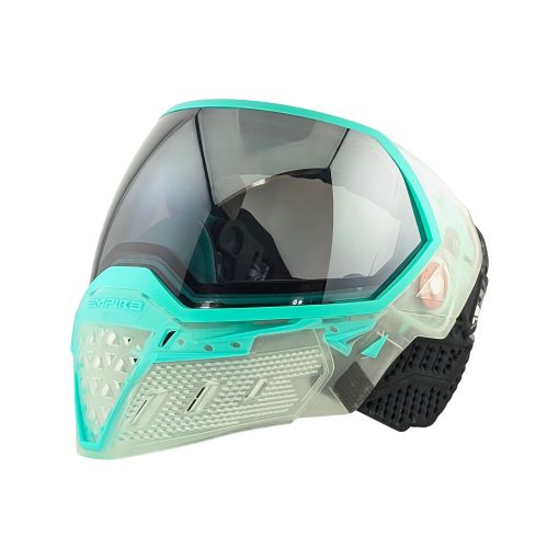 Empire EVS Thermal Paintball Mask- Crystal Clear/Teal with Silver Mirror Fade Lens