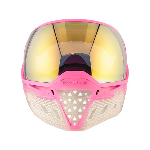 Empire EVS Thermal Paintball Mask- Crystal Clear/Pink with Gold Mirror Lens - Image 3