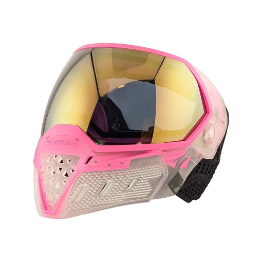 Empire EVS Thermal Paintball Mask- Crystal Clear/Pink with Gold Mirror Lens