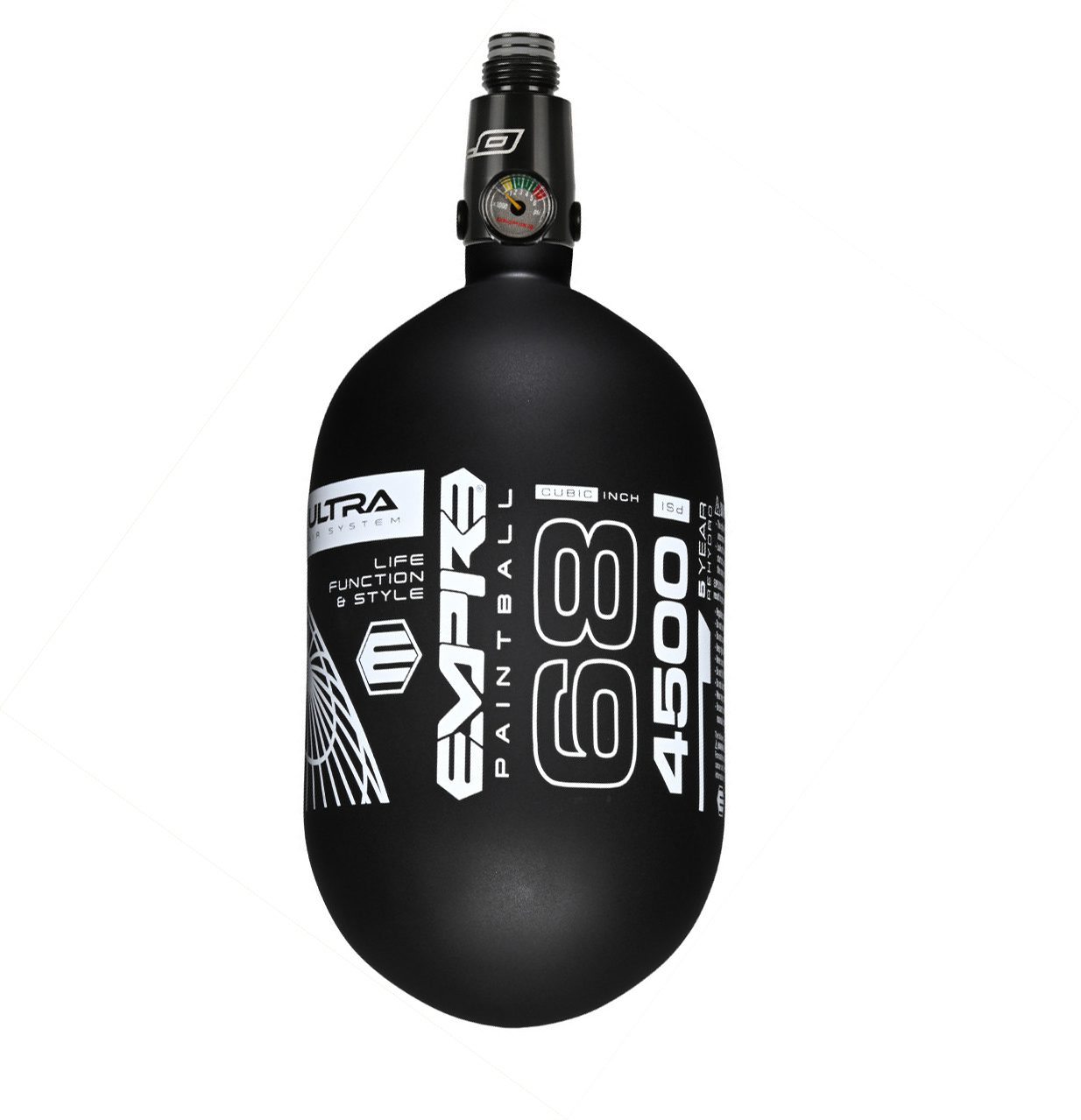 Empire FLO Pro Ultra Light Tank 68ci - Black Tank with White Logo