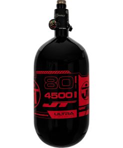 Alternative view of JT Ultra Light 80ci Tank w/ FLO Pro Reg - Black with Red Logo