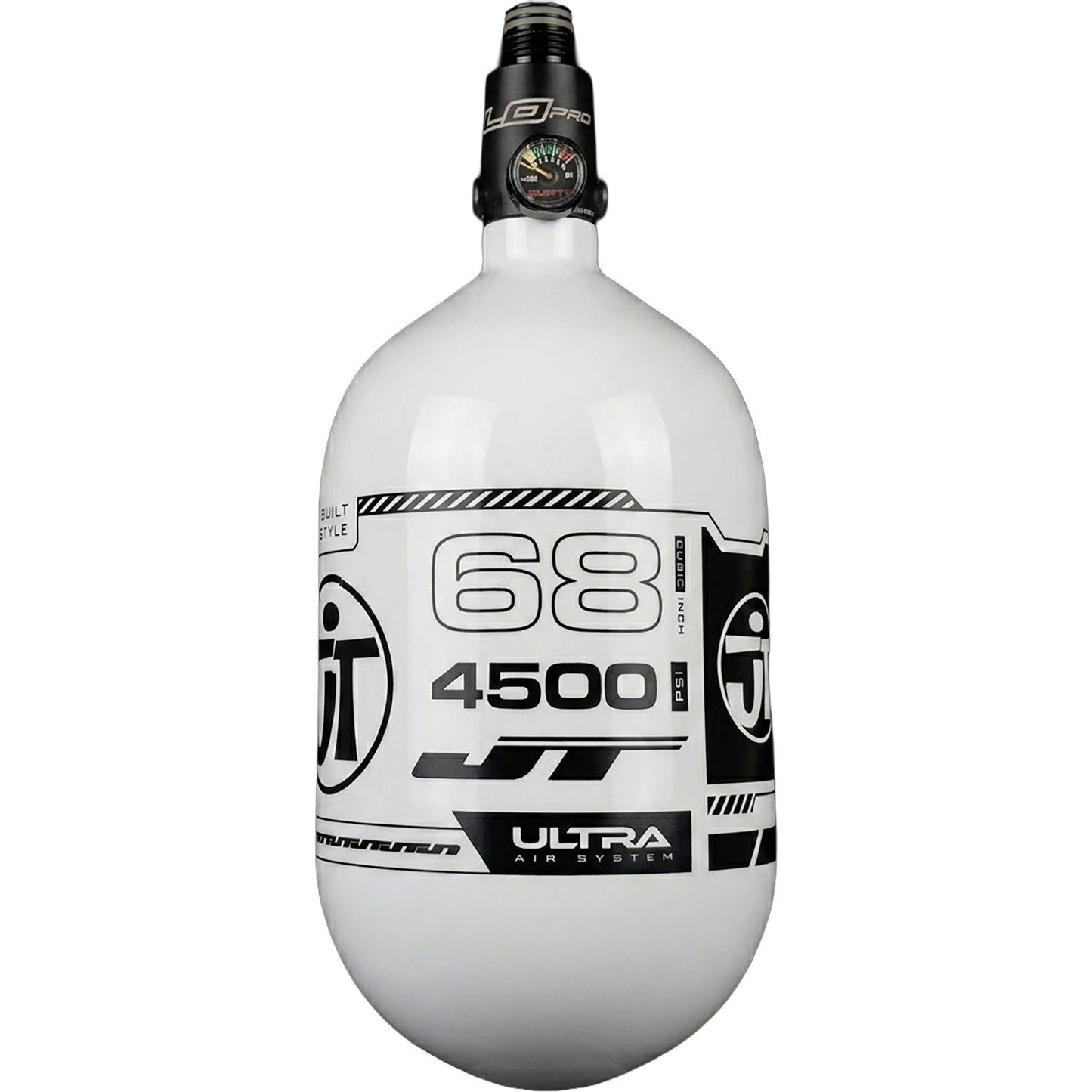 JT Flo Pro Ultra Light Tank 68ci - White Tank with Black Logo