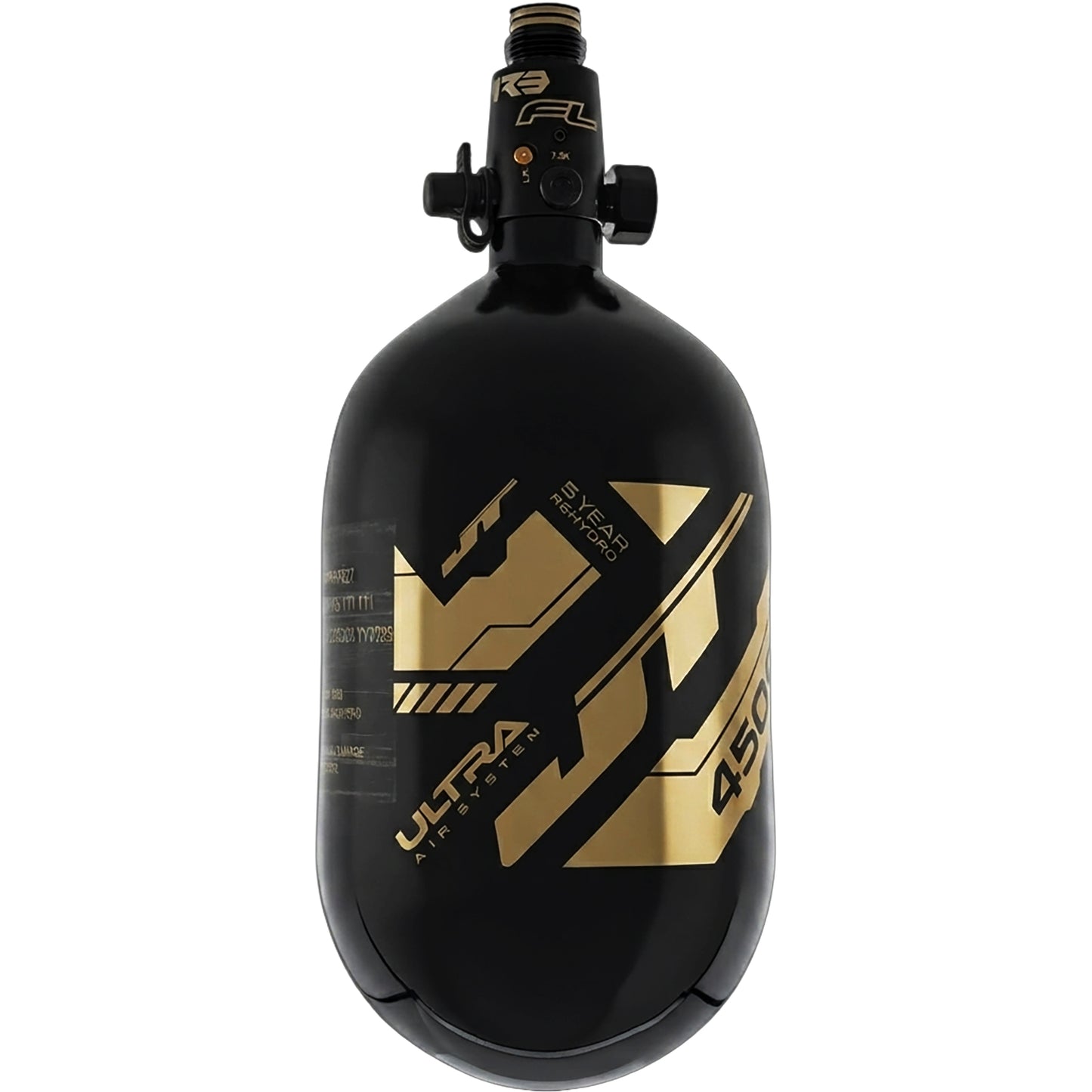 JT Flo Pro Ultra Light Tank 68ci - Black with Gold Mirror Logo