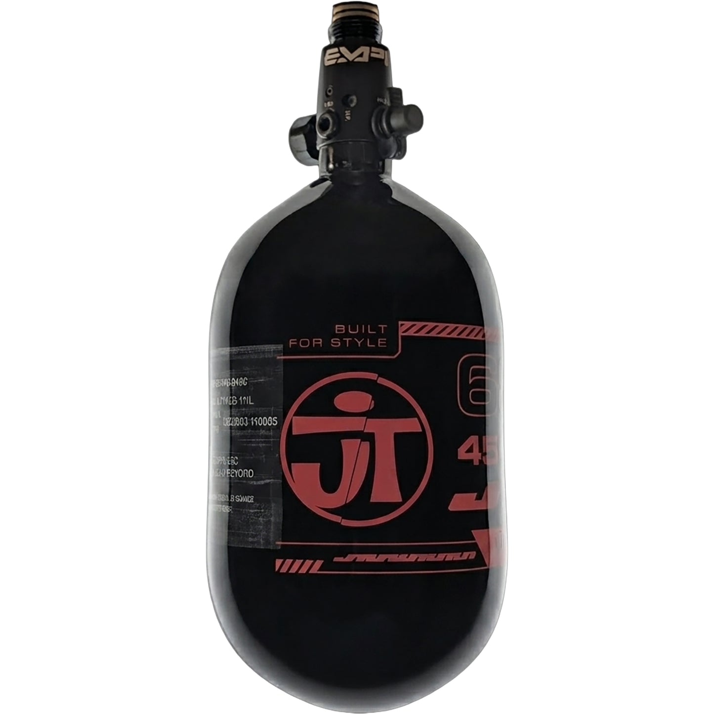 JT Flo Pro Ultra Light Tank 68ci - Black Tank with Red Logo - Image 2