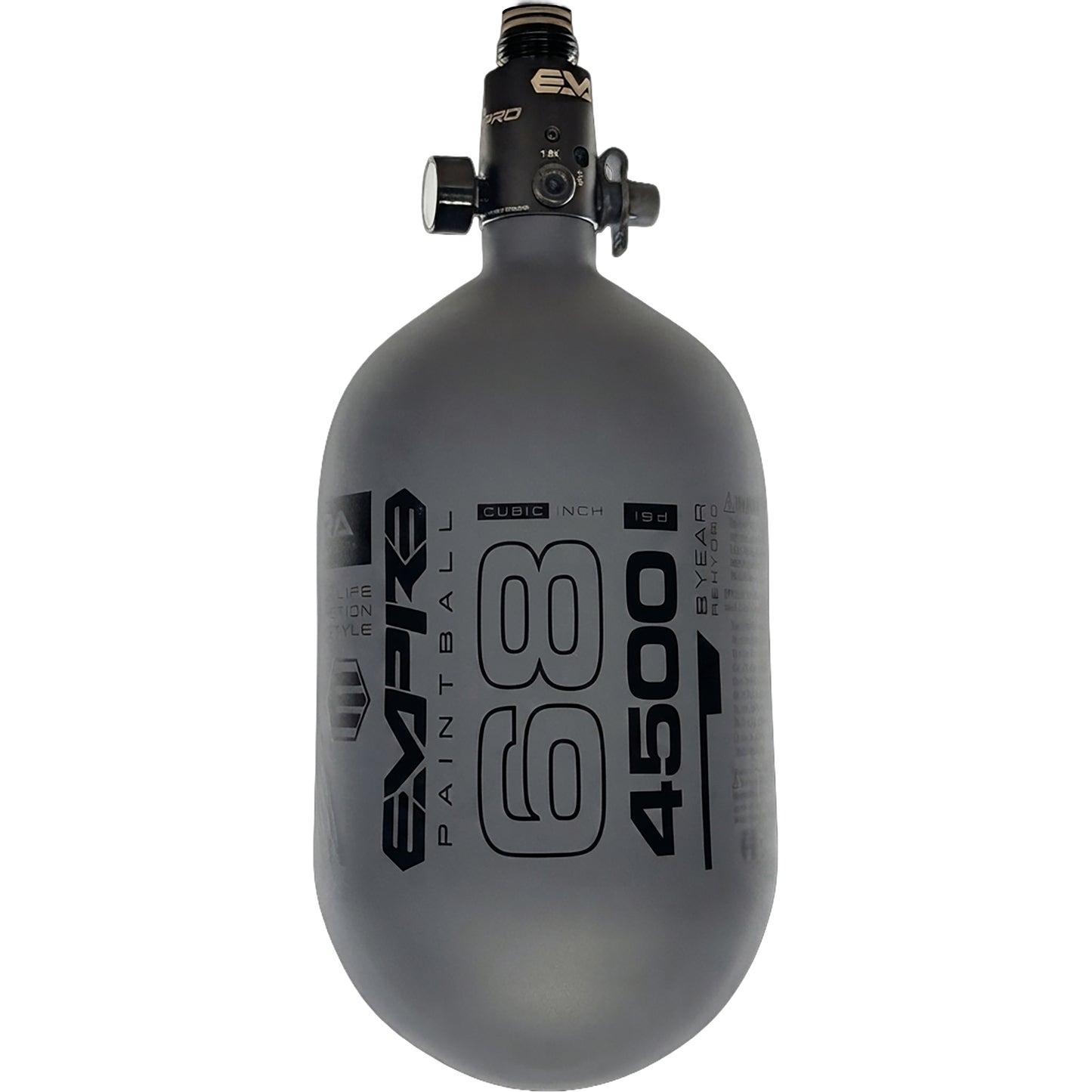Empire FLO Pro Ultra Light Tank 68ci - Gray Tank with Black Logo