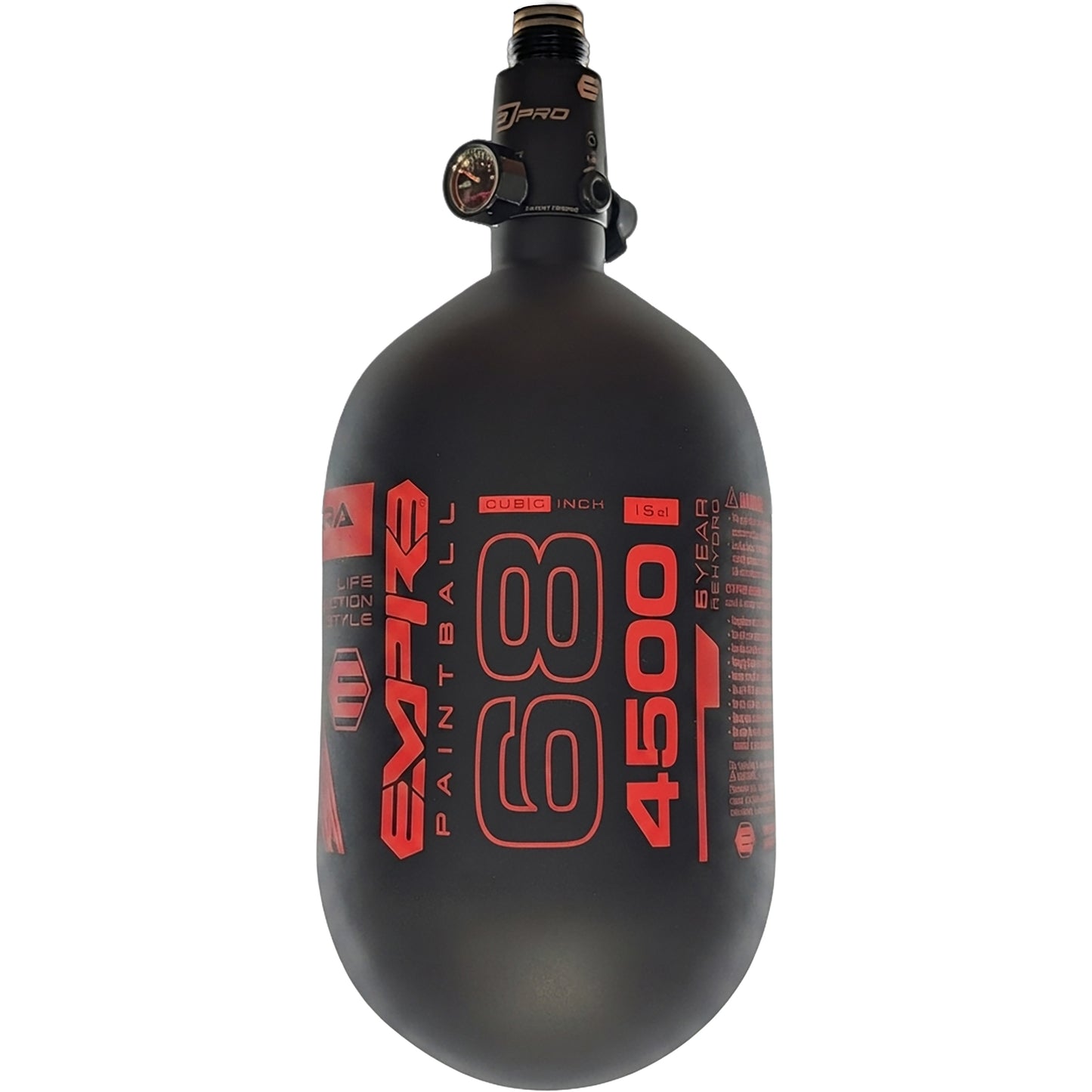 Empire FLO Pro Ultra Light Tank 68ci - Black Tank with Red Logo - Image 2