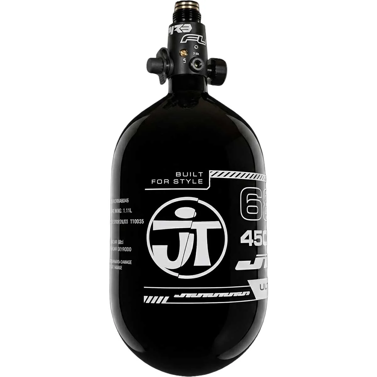 JT Flo Pro Ultra Light Tank 68ci - Black Tank with White Logo - Image 2