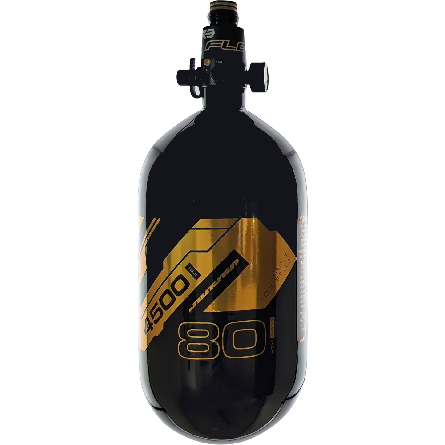 JT Flo Pro Ultra Light Tank 80ci - Black with Gold Mirror Logo - Image 2