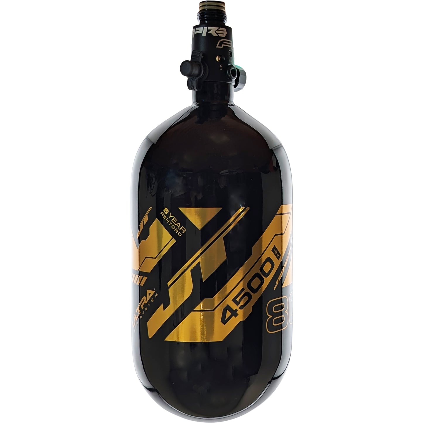JT Flo Pro Ultra Light Tank 80ci - Black with Gold Mirror Logo