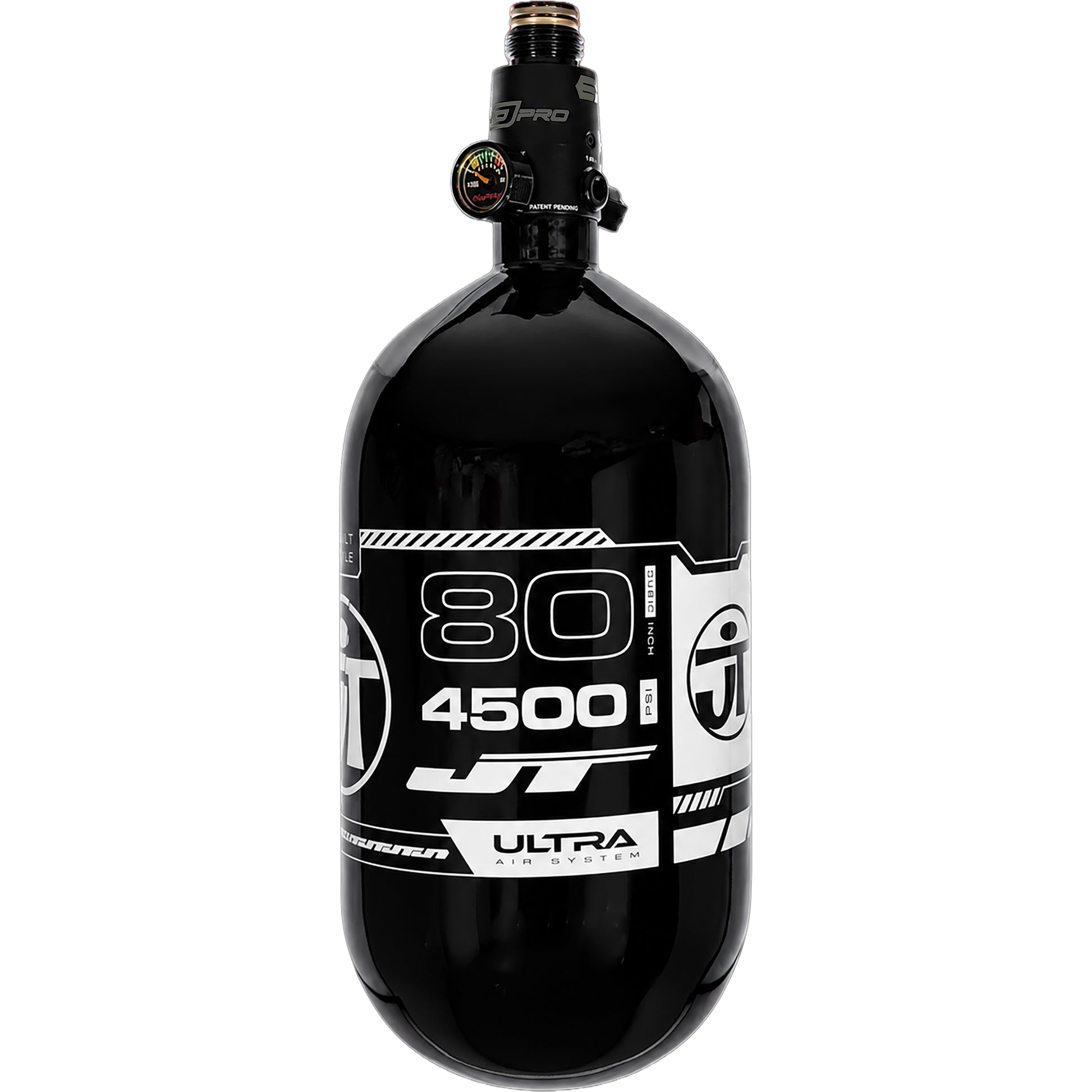 JT Flo Pro Ultra Light Tank 80ci - Black Tank with White Logo - Image 2