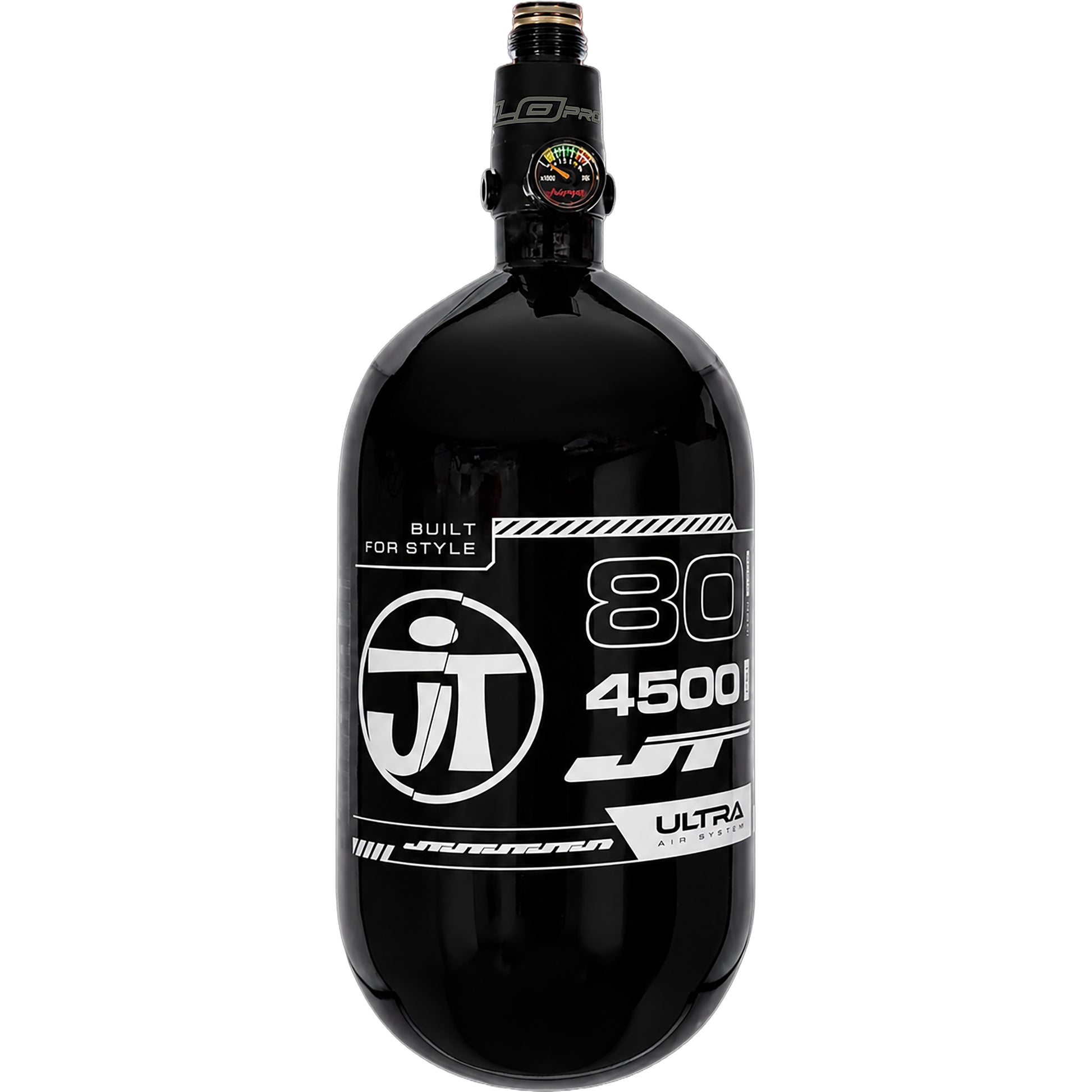 JT Flo Pro Ultra Light Tank 80ci - Black Tank with White Logo