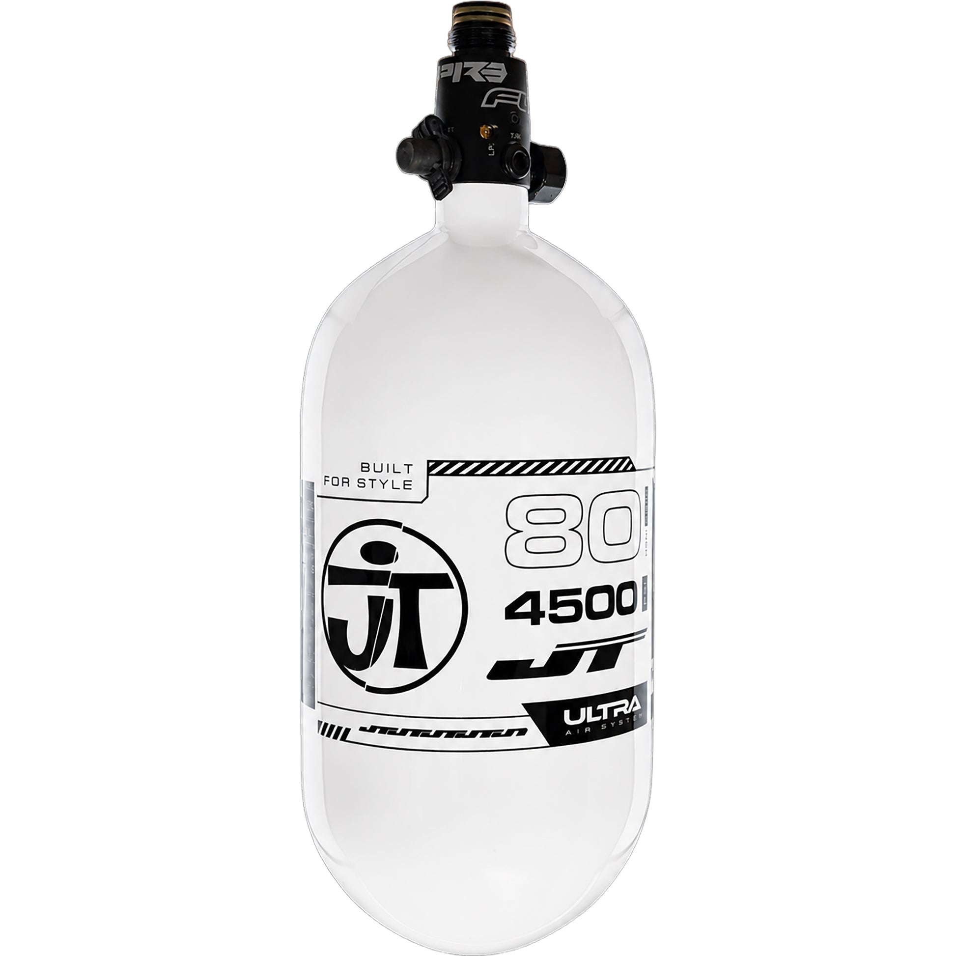 JT Flo Pro Ultra Light Tank 80ci - White Tank with Black Logo