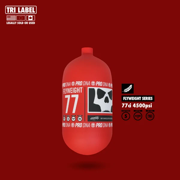 Infamous PRO DNA™ FLYWEIGHT AIR TANK 77CI RC Skull- Red/ White