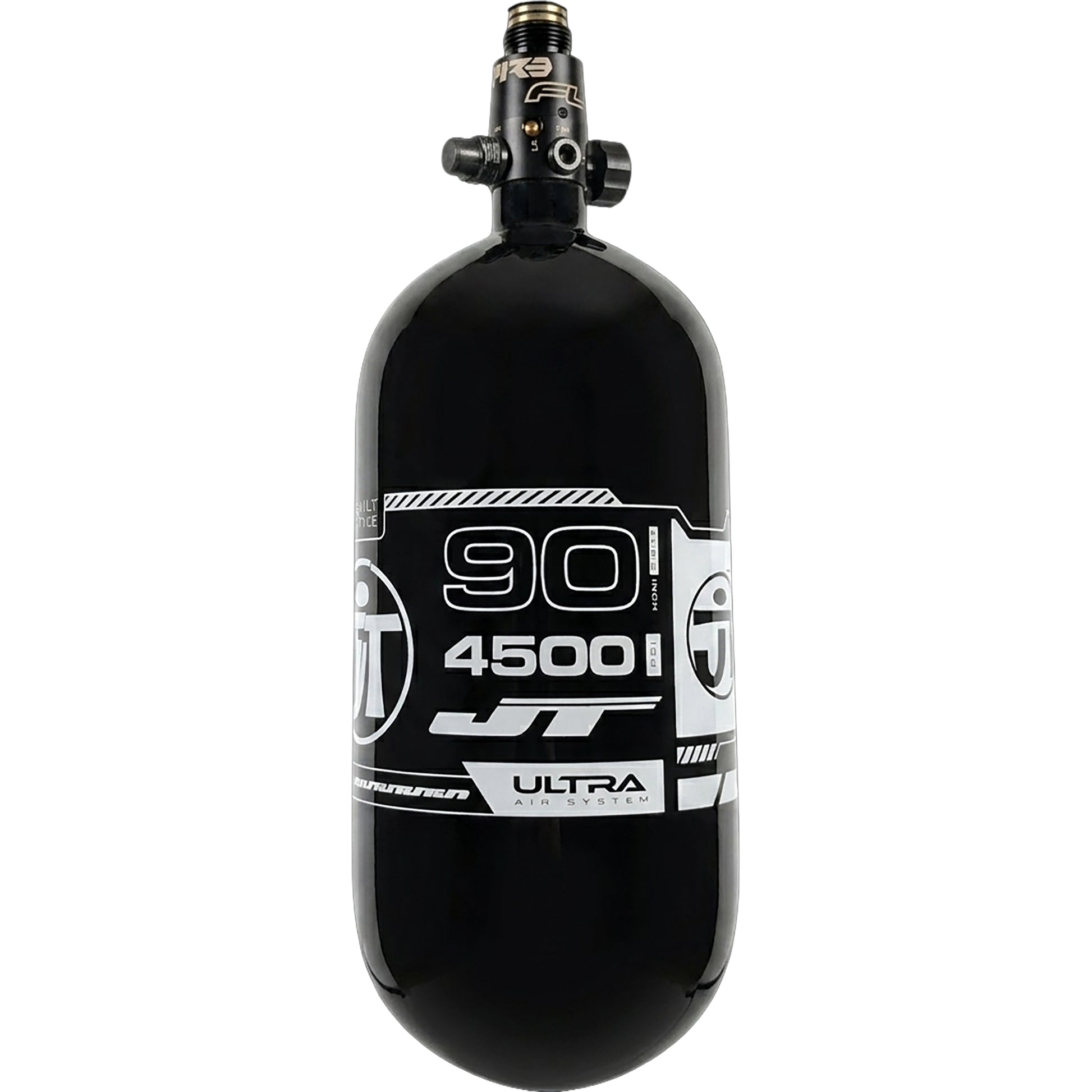 JT Ultra Light 90ci Tank w/ FLO Pro Reg - Black with White Logo